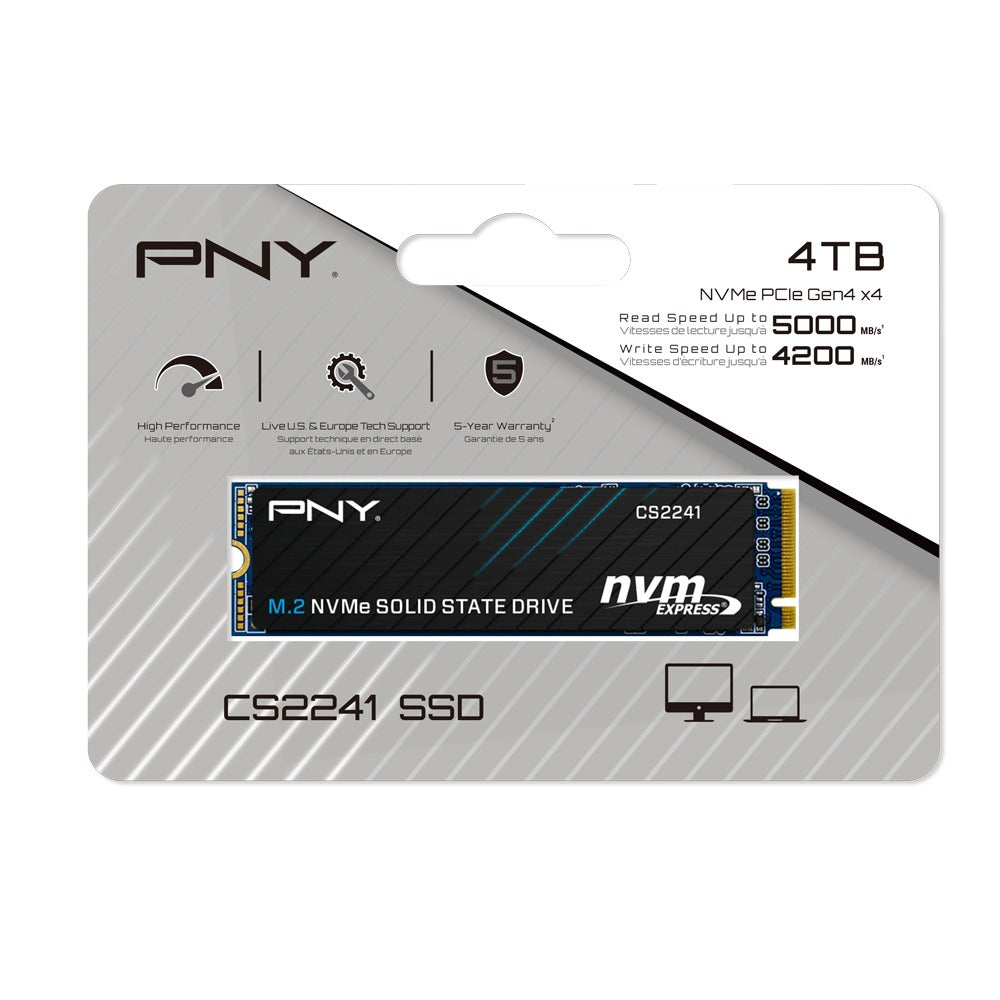 PNY CS2241 M.2 2280 NVMe Gen4x4 4TB 固態硬碟 (5,000MB/s)