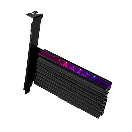 SilverStone ECM24 ARGB M2 轉 PCIe 3.0 x4 ARGB轉接卡與散熱鰭片組