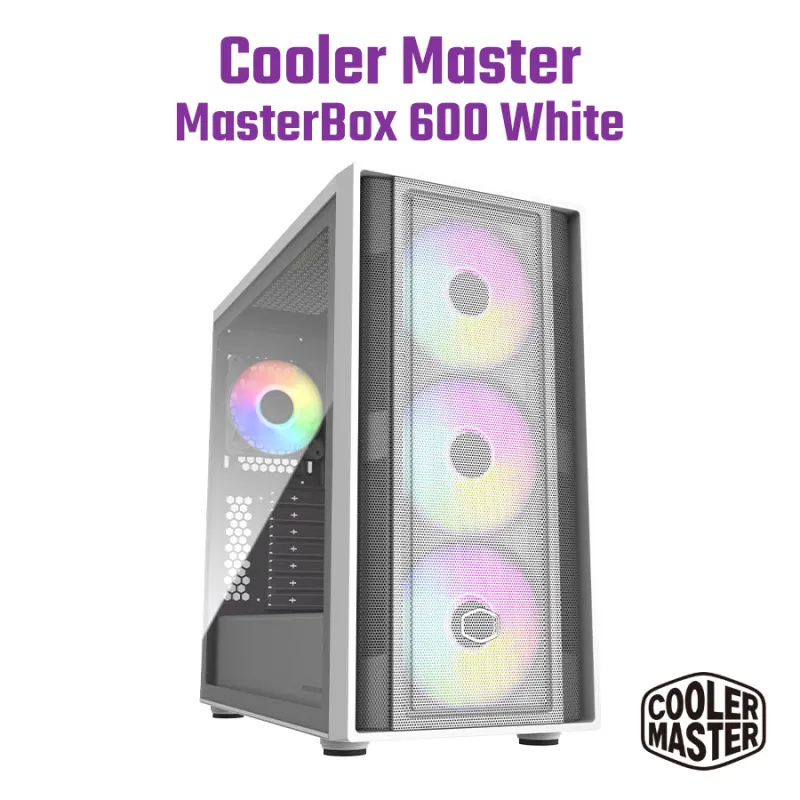 Cooler Master MasterBox 600 ATX 機箱RGB MB600 - 白色