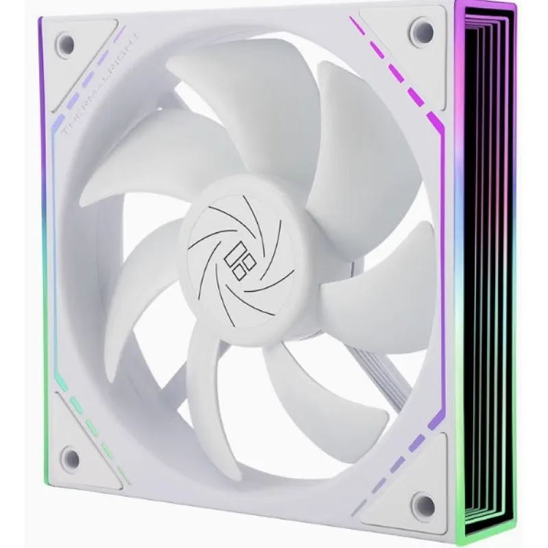 Thermalright 利民 TL-M12 12CM風扇 1500轉速PWM S-FDB 軸承 幻彩無限鏡框 12cm機箱風扇 - 白色