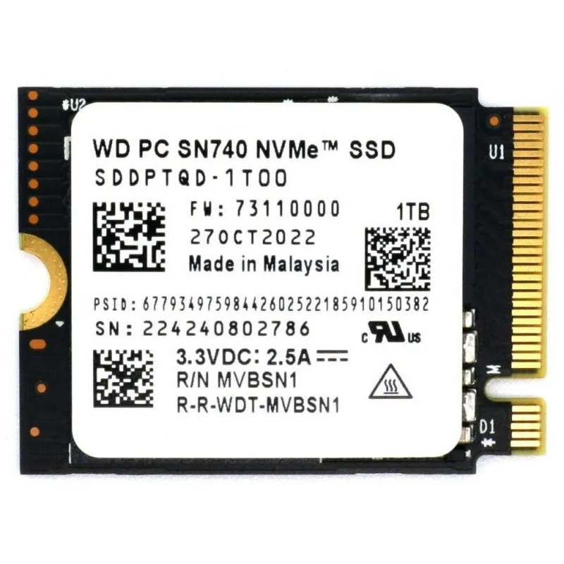 Western Digital WD SN740 SSD 固態硬碟M.2 PCI-E 4.0 x 4 2230 (Steam