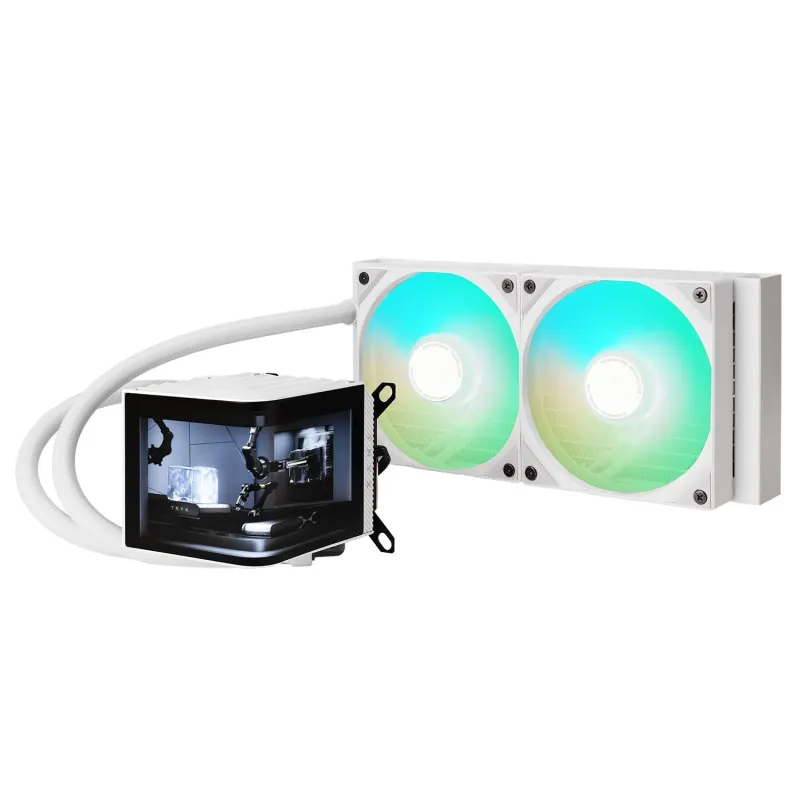 TRYX PANORAMA ARGB 240 LCD 水冷散熱器 - 白色