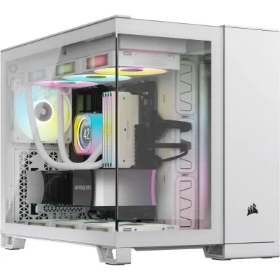 CORSAIR iCUE LINK 2500X RGB MATX 中塔機箱 強化玻璃 Dual Chamber - 白色