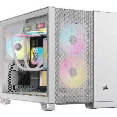 CORSAIR 2500D Airflow MATX 中塔機箱 強化玻璃 Dual Chamber - 白色