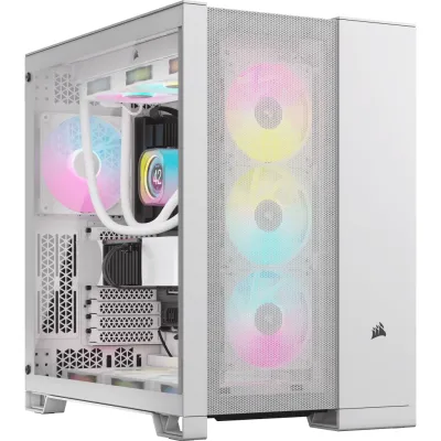 CORSAIR 6500D Airflow EATX 中塔機箱 強化玻璃 Dual Chamber - 白色