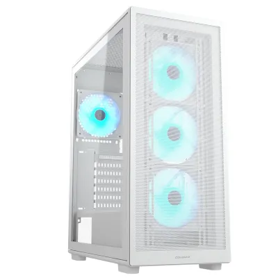 Cougar MX220 RGB Case ATX 側透機箱 - 送4把ARGB風扇 - 白色