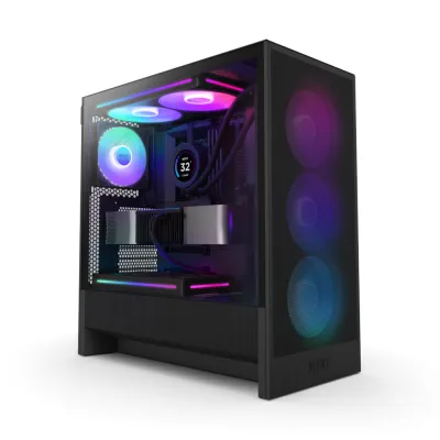 NZXT H5 FLOW RGB (2024) Mid-Tower ATX Case - 黑色