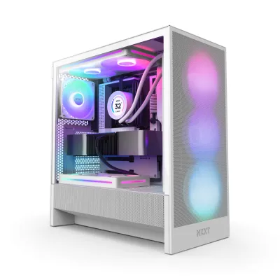 NZXT H5 FLOW RGB (2024) Mid-Tower ATX Case - 白色