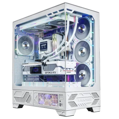 VALKYRIE VK03-M MATX 背插機箱 6.2吋輕觸式屏幕 - 白色