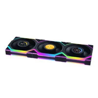 LIAN LI UNI FAN 12SL WIRELESS 120mm 積木風扇 反向扇葉 - 黑色 / Triple Pack 三件