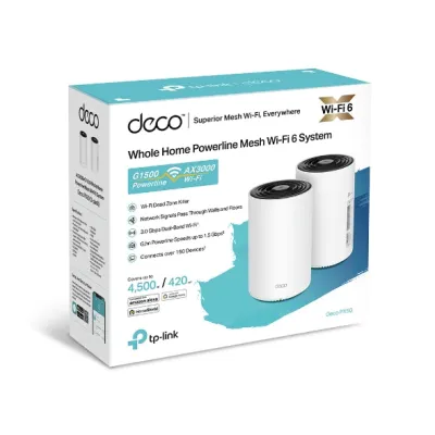 TP-Link Deco PX50 AX3000 WiFi 6 Plus + G1500 G.hn 電力線 Hybrid Mesh Router - 2件裝