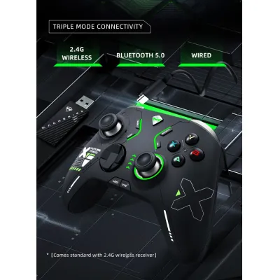 Machenike G6 Tri-Mode 三模遊戲 無線控制器 (2.4Ghz/Bluetooth/有線) - 黑色