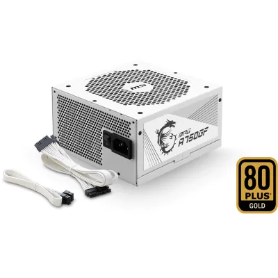 (100%全日系電容) MSI MPG A750GF 750W 80 PLUS GOLD 全模組 主機電源 - 白色