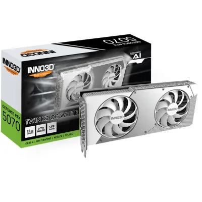 INNO3D GeForce RTX 5070 Twin X2 OC 顯示卡 12GB GDDR7 黑/白 - 白色