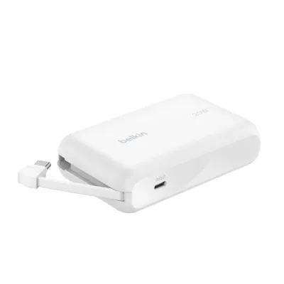Belkin Boost Charge 10000mAh 便攜式行動電源 內置 USB-C線 - 白色