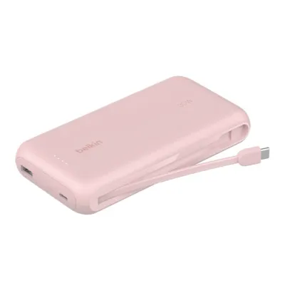 Belkin Boost Charge 20000mAh 便攜式行動電源 內置 USB-C線 - 粉紅色