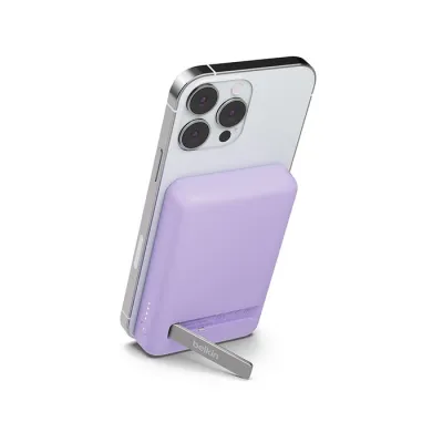 Belkin Boost Charge 5000mAh 便攜式磁力無線行動電源 內置支架 - 紫色
