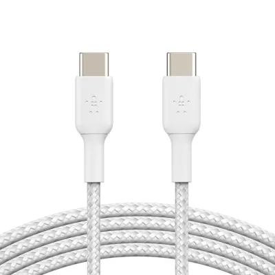 Belkin Boost Charge USB-C 至 USB-C 100W 編織充電線 - 白色 / 3M