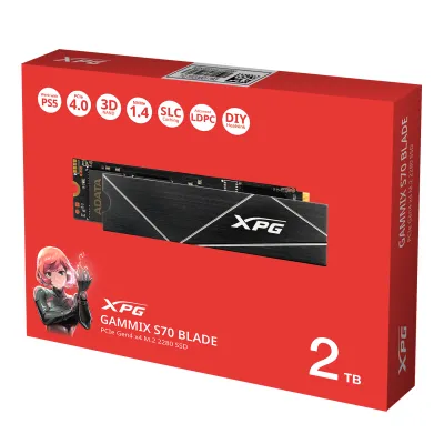 ADATA XPG GAMMIX S70 BLADE  3D TLC M.2 NVMe PCIe 4.0 x4 SSD  (7400MB/s) - 2TB