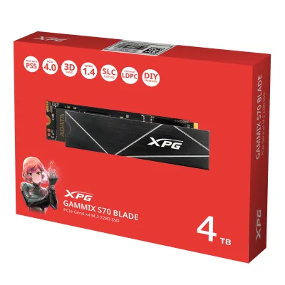 ADATA XPG GAMMIX S70 BLADE  3D TLC M.2 NVMe PCIe 4.0 x4 SSD  (7400MB/s) - 4TB