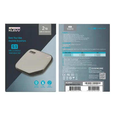 KLEVV S1 便攜固態硬碟 Portable SSD (2000MB/s 讀寫 ｜資料救援軟體 ｜3 年保固 ｜USB 3.2 Gen2x2 TypeC) - 2TB