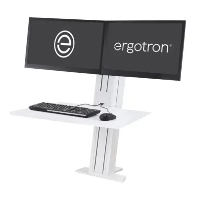 ERGOTRON WORKFIT-SR 雙顯示器 坐立兩用台式工作站 - 白色