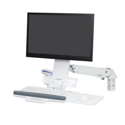 Ergotron StyleView® Sit-Stand Combo Arm (polished aluminum) - 白色