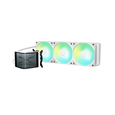 TRYX PANORAMA SE ARGB 360mm 水冷散熱器 AMOLED 曲面螢幕 - 白色