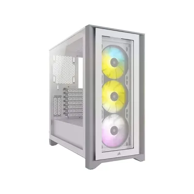 Corsair iCUE 4000X RGB Tempered Glass Mid-Tower ATX CASE - 白色