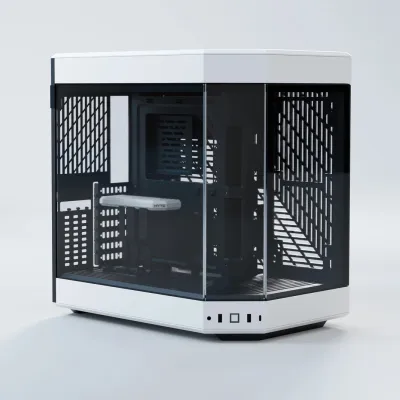 HYTE Y60 Mid-Tower Panoramic 全景機箱 (黑/白/紅) - 黑色