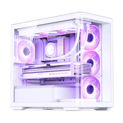 [附4把ARGB風扇 ]JONSBO D300  Computer Case 無立柱側透全景 MATX機箱 (可放RTX4090 顯示卡) (支持 MATX 背插式主板) - 黑色