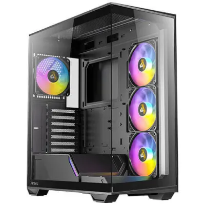 (內附4隻風扇)Antec C3 ARGB CASE ATX機箱 全景無立柱 - 黑色