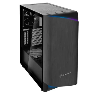 SilverStone SETA A1 鋁面板鋼製機身ATX (黑/銀/玫瑰金) - 黑色