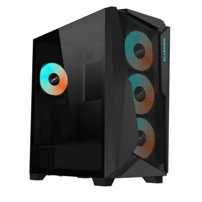 (附送4個ARGB風扇) GIGABYTE 技嘉 C301 GLASS V2 Mid Tower E-ATX機箱 - 黑色