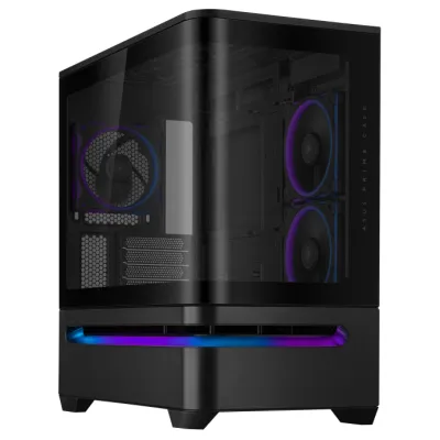 ASUS PRIME AP202 ARGB Mirco-ATX 機箱 (建議額外加購ARGB風扇) - 黑色