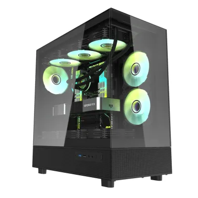 [預裝3把ARGB風扇]Darkflash DPX90 ATX 機箱 - 黑色