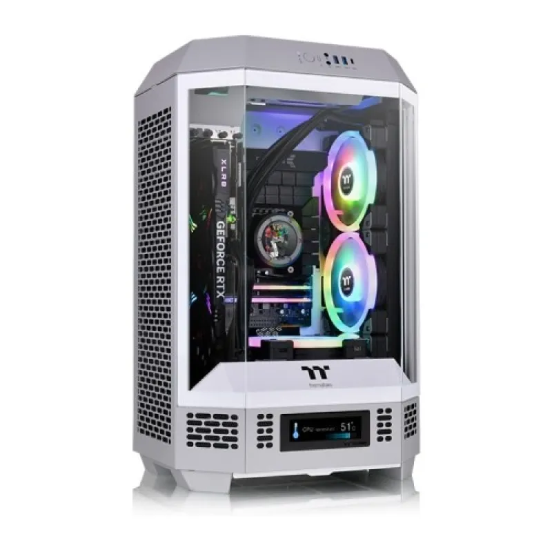Thermaltake 曜越 The Tower 300 MATX 機箱【預裝2把140mm風扇】 - 石灰色