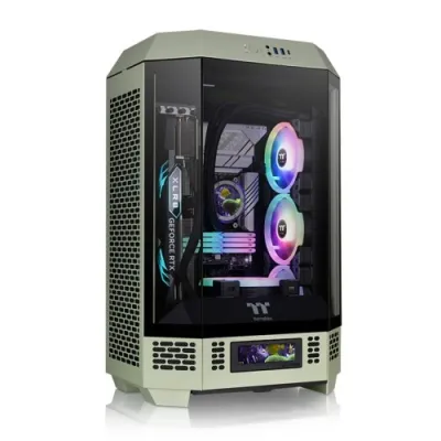 Thermaltake 曜越 The Tower 300 MATX 機箱【預裝2把140mm風扇】 - 抹茶綠色