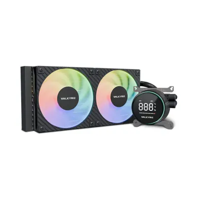 Valkyrie GLA-240 ARGB 智能數碼屏幕 240mm 水冷散熱器 - 黑色