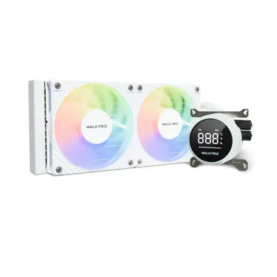Valkyrie GLA-240 ARGB 智能數碼屏幕 240mm 水冷散熱器 - 白色