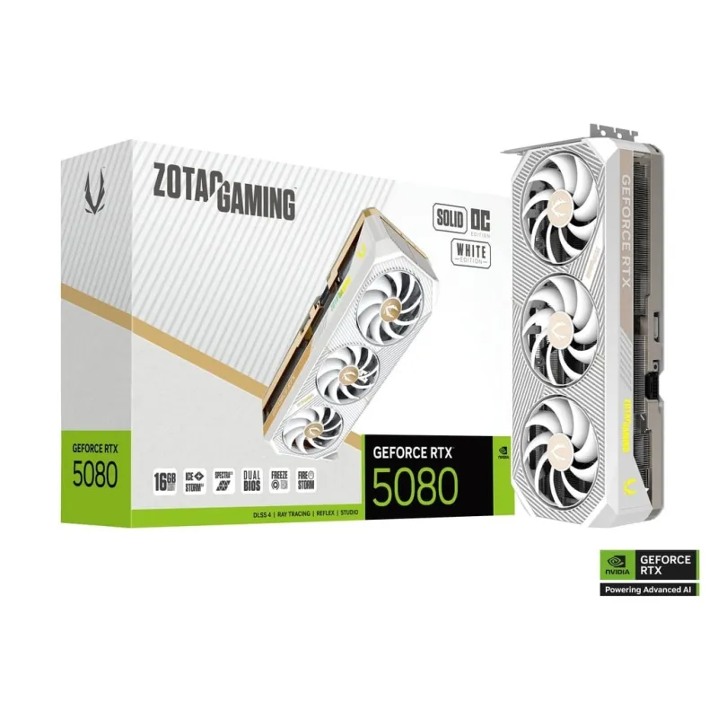 ZOTAC GAMING GeForce RTX 5080  SOLID OC 16GB 顯示卡 - 白色