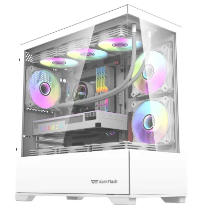 Darkflash DK415P Micro-ATX 機箱 - White 白色 - DK415P x1 + DM12 PRO x3 機箱+機箱風扇