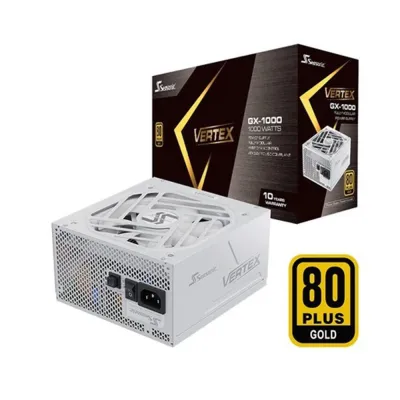 Seasonic Vertex 80 Plus Gold GX1000 1000W PSU 全模組 主機電源 (10年原廠保固) 黑/白 - 白色