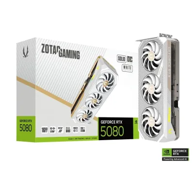 ZOTAC GAMING GeForce RTX 5080  SOLID OC 16GB 顯示卡 - 白色