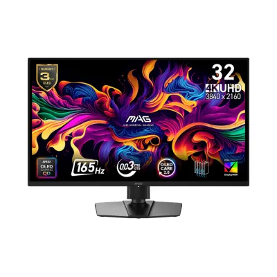 MSI 微星 MAG 322UP QD-OLED E16 MONITOR  電競顯示器  [MO-MA322UO] (32吋 / UHD [3840 x 2160] / 165Hz / 0.03ms (GtG) QD-OLED / 10 bits / AMD FreeSync™ Premium Pro / DisplayHDR True Black 400 / Type-C 15W / HDMI 2.1 / 3軸人體工學支架) Monitor