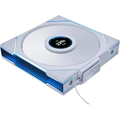LIAN LI 聯力 UNI FAN LCD TL140 Reverse Blade Wireless 140mm 反向風扇 三件裝  【內附控制器】 - 白色