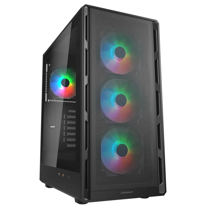 Cougar AIRFACE PURE RGB MATX Case  電競側透玻璃機箱 - 送4風扇 - 黑色