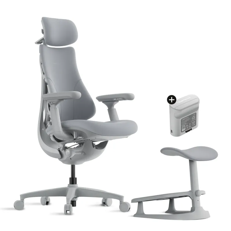 LiberNovo 清閒 omni 人體工學椅 Ergonomic Chair  [帶腳踏/ 內置電池] - 灰色 / 48cm