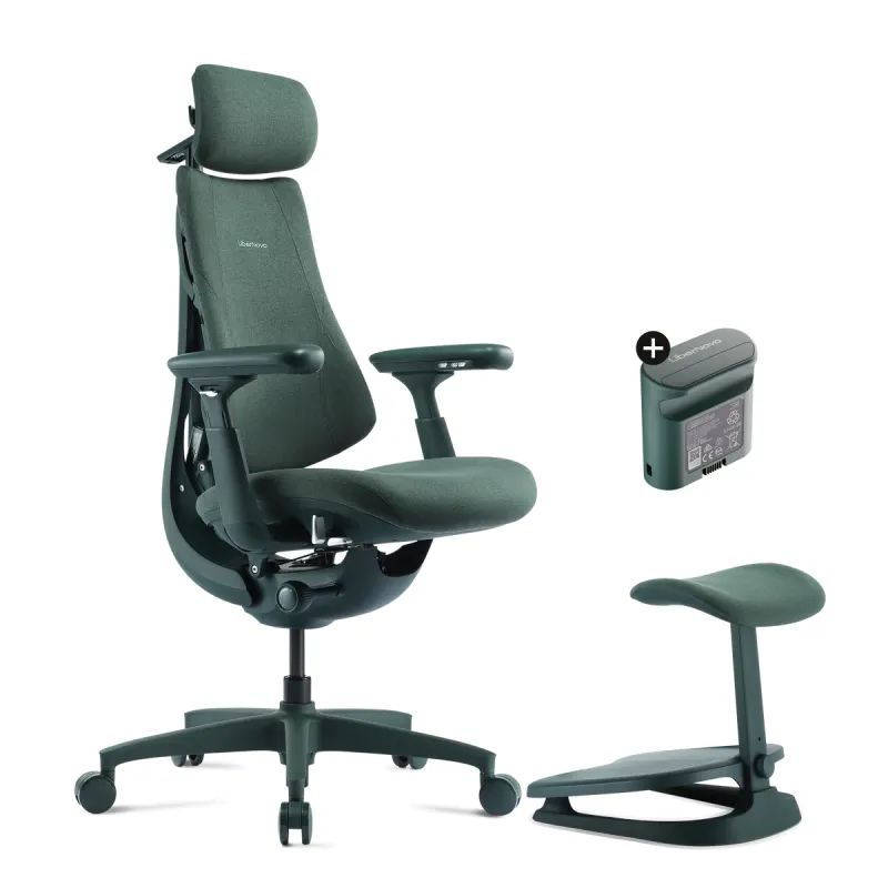 LiberNovo 清閒 omni 人體工學椅 Ergonomic Chair  [帶腳踏/ 內置電池] - 綠色 / 48cm