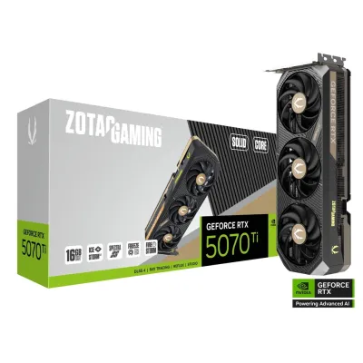 ZOTAC GAMING GeForce RTX 5070 Ti SOLID CORE 16GB 顯示卡 - 黑色